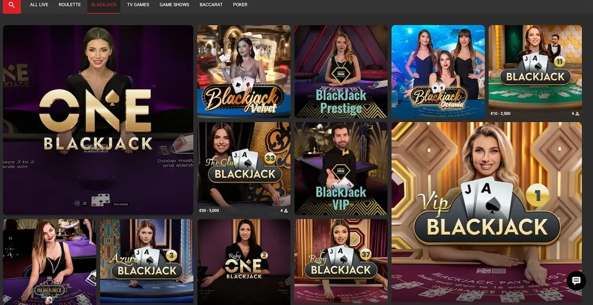 Blackjack-Tisch im Betonic Casino