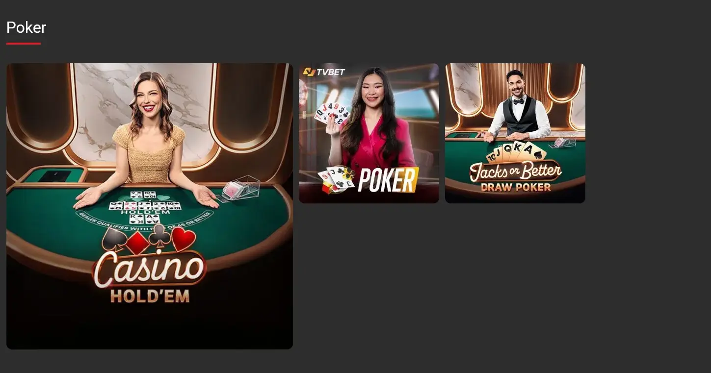 Pokervarianten im Betonic Casino