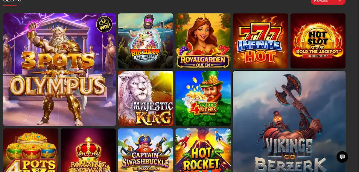 Spielautomaten-Lobby von Betonic mit beliebten Slot-Titeln